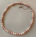 New Popular Brass Plated Unique Pink Pearl Necklace for Women Gift Jewelry Custom Design