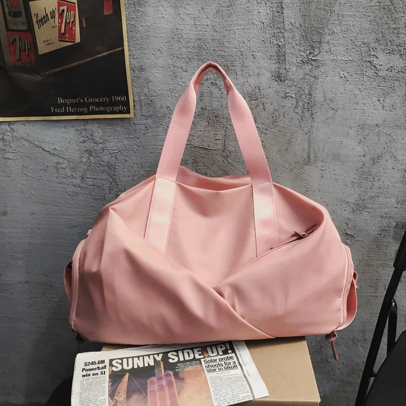 Custom Logo Fashion Nylon Zipper Large Capacity Gym Duffel Bag for Lady Yoga Factory Wholesale