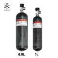 TUXING 6.8L High Pressure Tank HPA Air Bottle M18*1.5 Carbon Fiber 4500psi 30mpa 300bar PCP Air Tank With Filling Station Valve