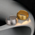 Icebela Jewelry 925 Sterling Silver 18K Gold Plated Korean Version Geometric Brushed Ring Female Open Matte Index Finger Ring