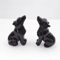 DIY Wedding Souvenirs for Suests Natural Labradorite Animal Carving Obsidian Wolf Head Use for Home Decoration