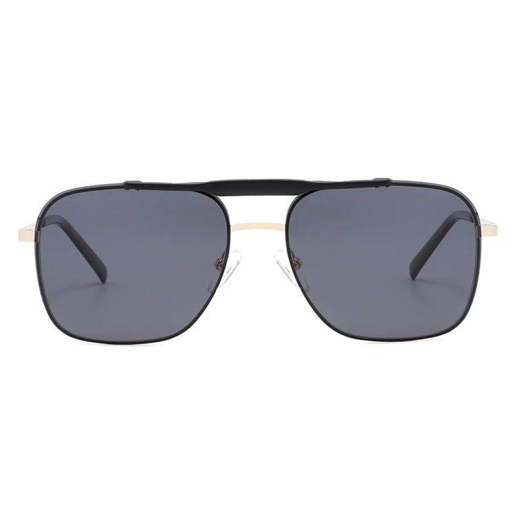 High Quality Men's Square Frame Sunglasses Magnetic Clip-On Polarized Sun Glasses with Metal Frame
