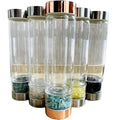 Wholesale Natural Water Bottles With Crystal Gravel Stone Crystal Glass Water Bottles for Healing Gift