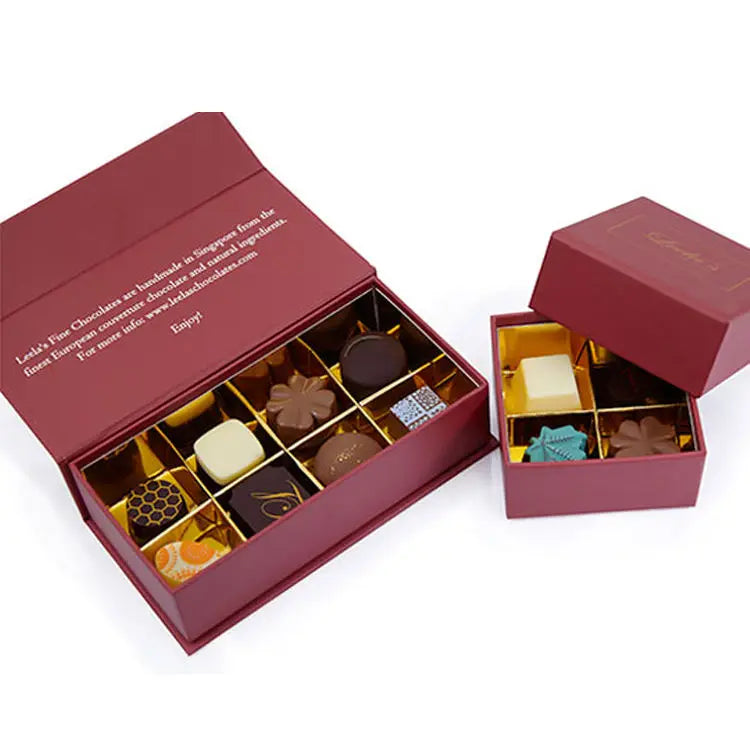 Handmade Custom Rigid Cardboard Gift Box for Chocolate Luxury Packaging with Glossy Lamination and Embossing
