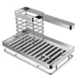 Wholesale Chrome 304 Stainless Steel Dual Tier Durable Punch-free Paste Kitchen Sink Drain Rack Storage