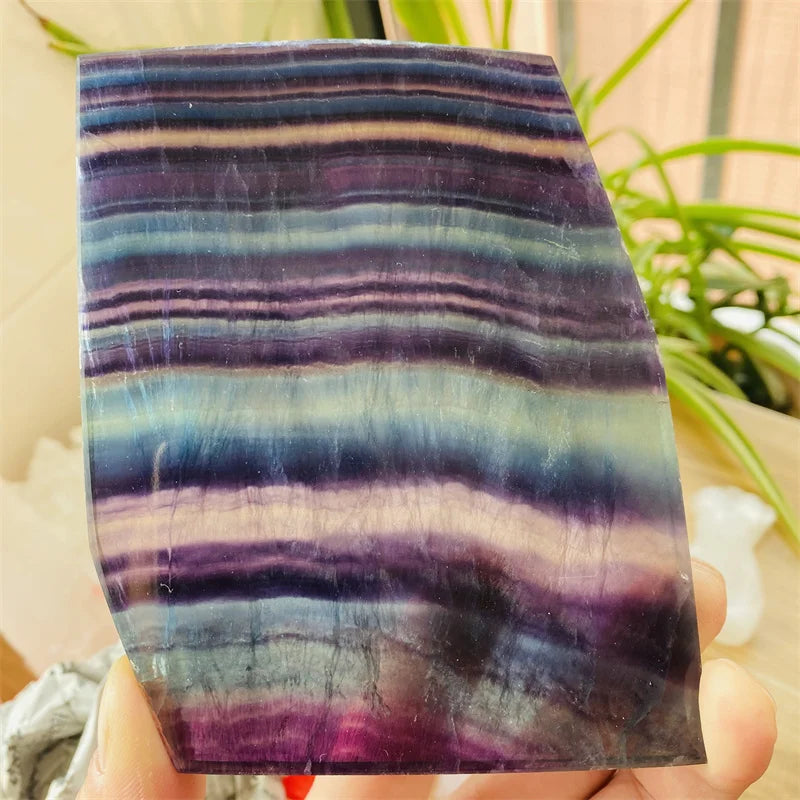 Wholesale Natural Crystal Fluorite Slab Rainbow Fluorite Crystal Slice