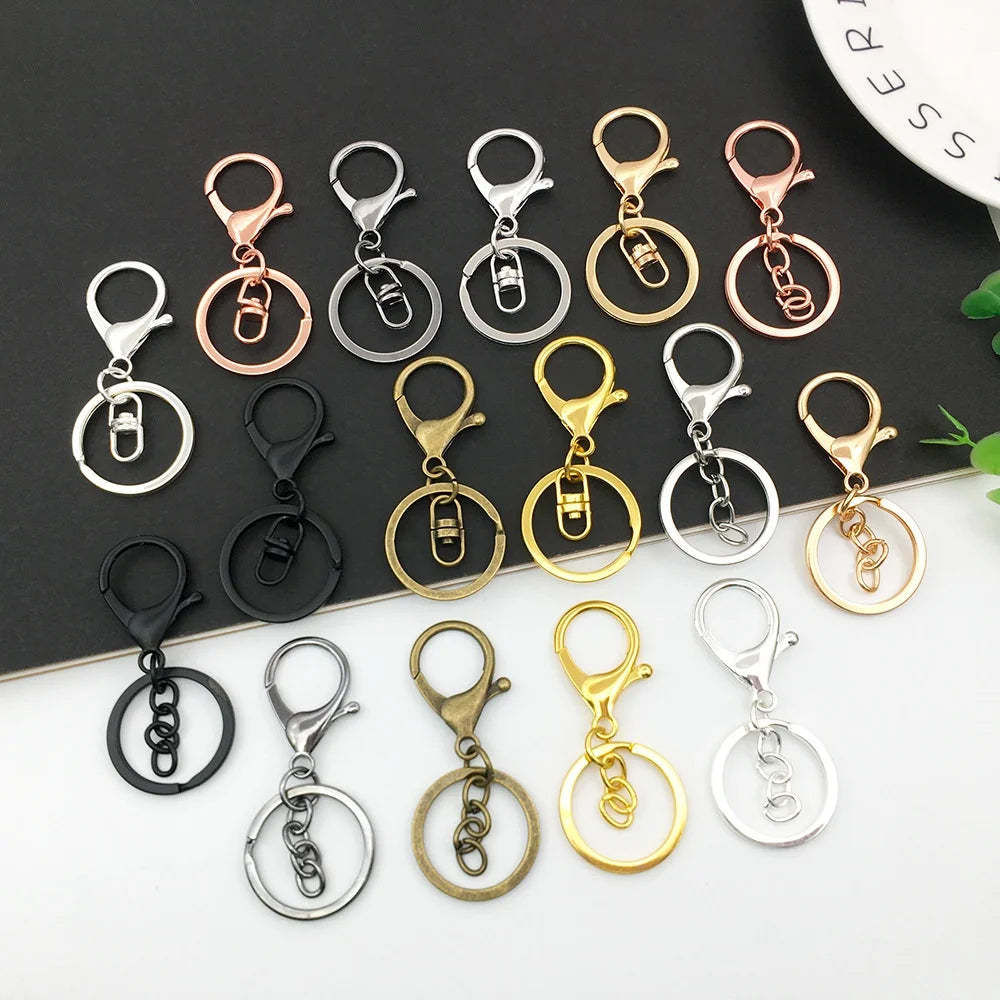 Wholesale DIY Jewelry Accessories Keychain Ring Chain Metal Pendant Dog Buckle Door Buckle Lobster Buckle Three-Piece Set Retain