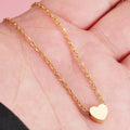 Trendy Minimalist Style PVD Plated 18K Gold Silver Rose 316L Stainless Steel Women Tiny Heart Shaped Pendant Necklace Jewelry