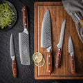 Damascus Knife Set Japanese 67 Layers Damascus Steel AUS10 Cutting Core Kitchen Chef Knife Set