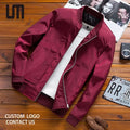Liu Ming Custom Logo Wholesale Autumn Men Stylish Thin Baseball Jackets Solid Color Windbreaker Outerwear Coat