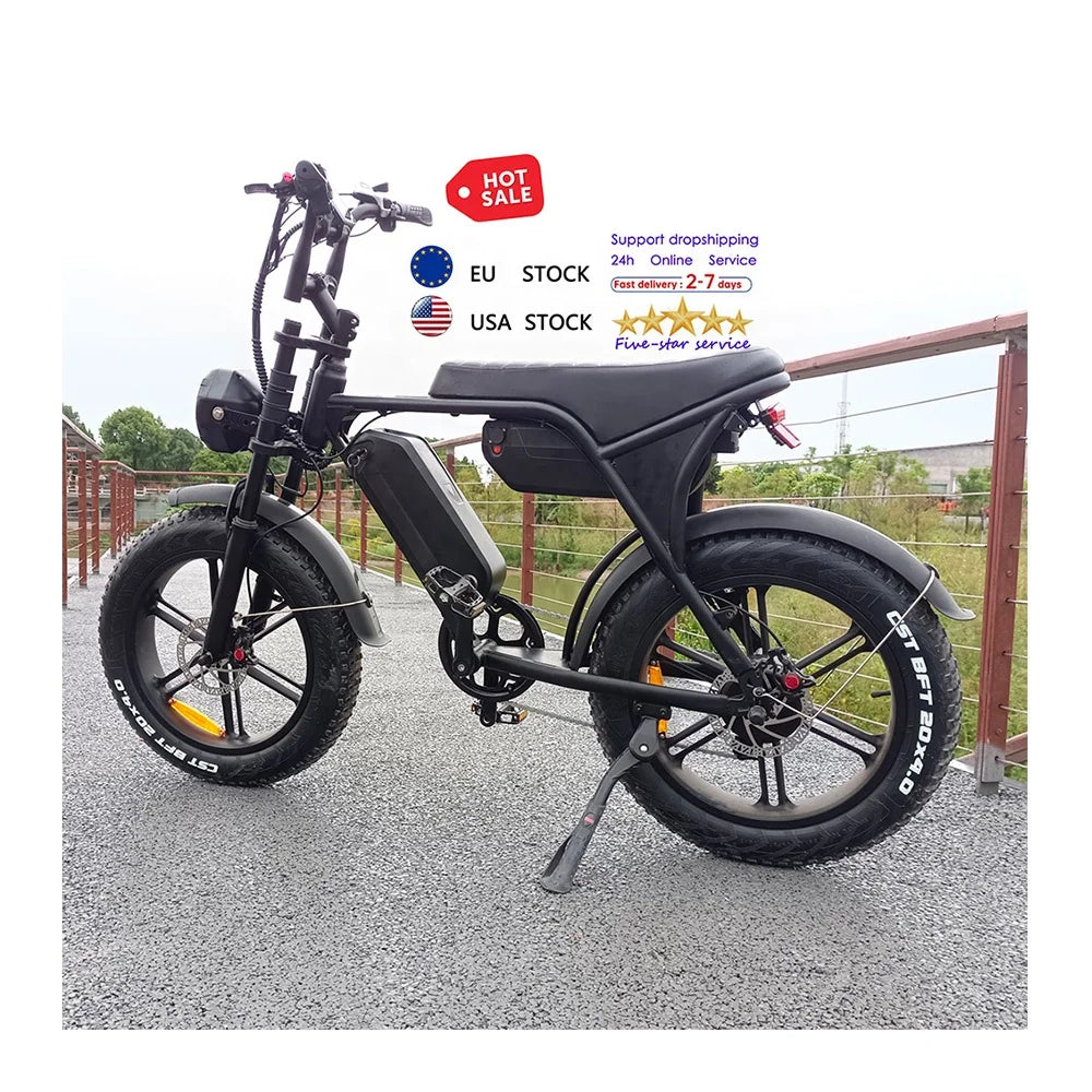 Fatbike Long Range C80 MAX Double Batteries Elektrische EU Warehouse Two Batteries V8 Fat Tire Bicycle Electr Bike Lithium