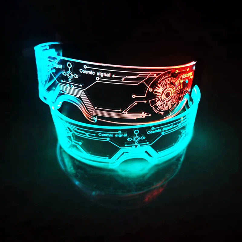 New Arrival Cool Design LED Party Glasses Transparent Frames Changing Colors for Christmas Parties and Other Festivities