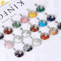 CSJA Wholesale Cute Animal Elephant Crystal Pendant Reiki Healing Natural Stone Jewelry Charm Necklace for Women H018