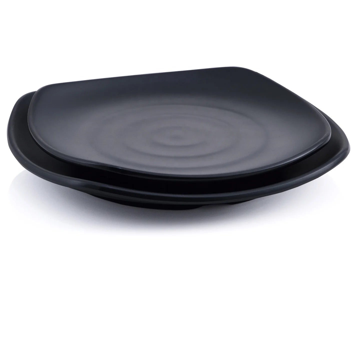 Japanese Restaurant Tableware 9 Inch Sushi Serving Black Matte Square Melamine Plate