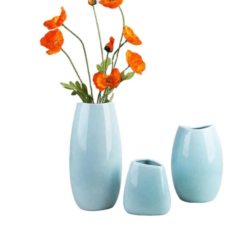 Modern Simple Goose Egg M Size Ceramic Vase Small Nordic Style for Home Decoration