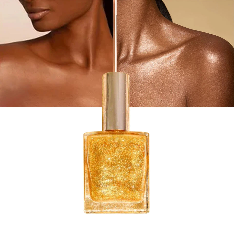 Luxury Glowing Brightening Vegan Highlight Shimmer Body Glow Oil Wholesale Custom Logo Mist All Natural Body Glow Oil