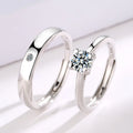 Free Size Adjustable 925 Silver Couple Ring for Wedding Engagement Jewelry Diamond Ring Crystal Rings