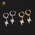 Iced Out Jewelry Lightning Charm VVS Moissanite Fashion 925 Sterling Silver Diamond Earrings