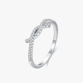 Ailmay Real 925 Sterling Silver Fashion Staggered Line Clear CZ Stackable Finger Ring for Women Wedding Statement Fine Jewelry
