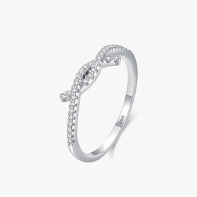 Ailmay Real 925 Sterling Silver Fashion Staggered Line Clear CZ Stackable Finger Ring for Women Wedding Statement Fine Jewelry