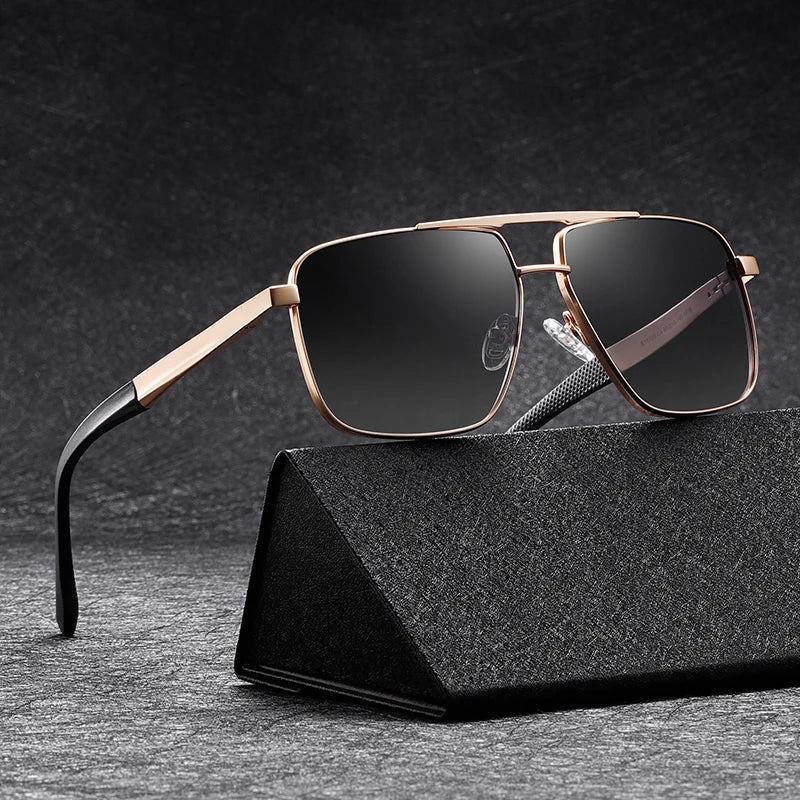 DOISYER Luxury Men's Designer Polarized Sunglasses UV400 Sun Glasses with Double Girder for Driving-High Quality Pilot Style