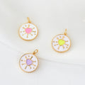 Fashion Brass 14K Gold Plated Enamel Heart Charms Multi Colour Pendant for DIY Jewelry Making Accessories
