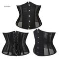 Women Sexy Slimming Corset and Bustiers Breathable Gothic Solid Black See Through Underbust Bustier Waist Trainer
