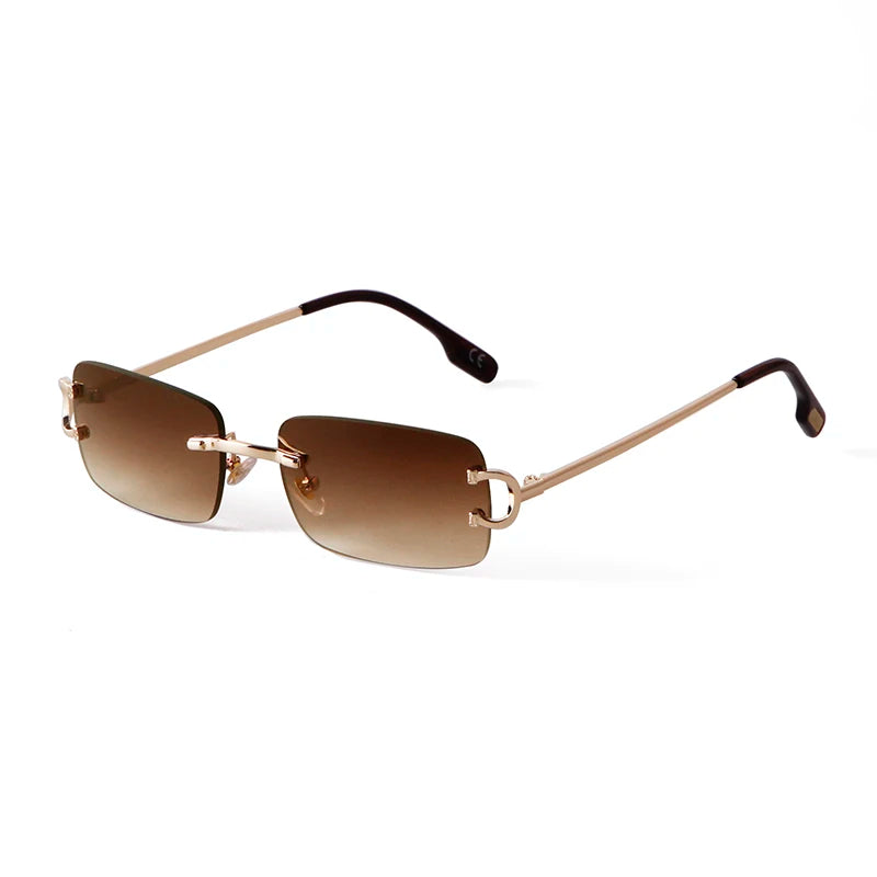 ADE WU STY50708C Metal Legs Classic Frameless Square Photochromic Sunglasses Women Rectangle Rimless Shades Eyewear