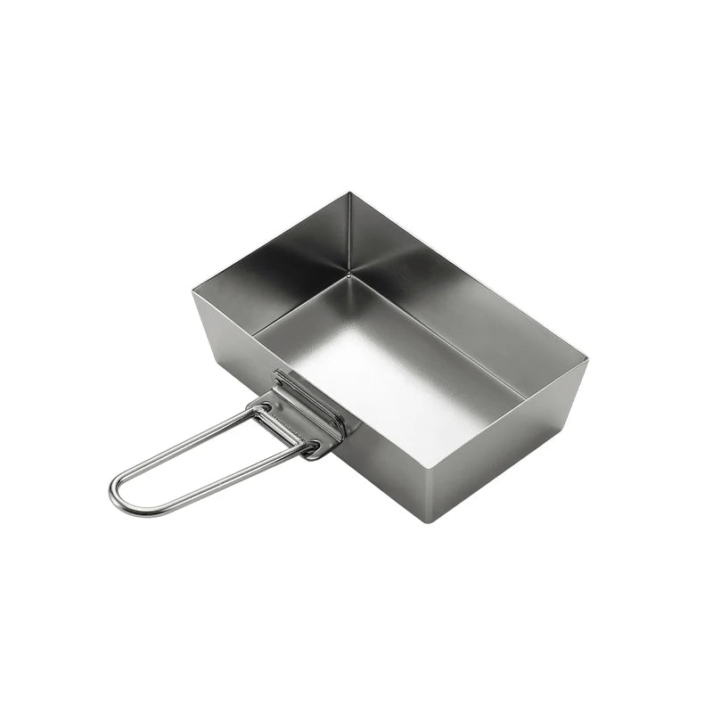 Campingmoon Outdoor Camping Picnic Kitchen Utensils Cookware Stainless Steel Fry Pan Pot with Bag