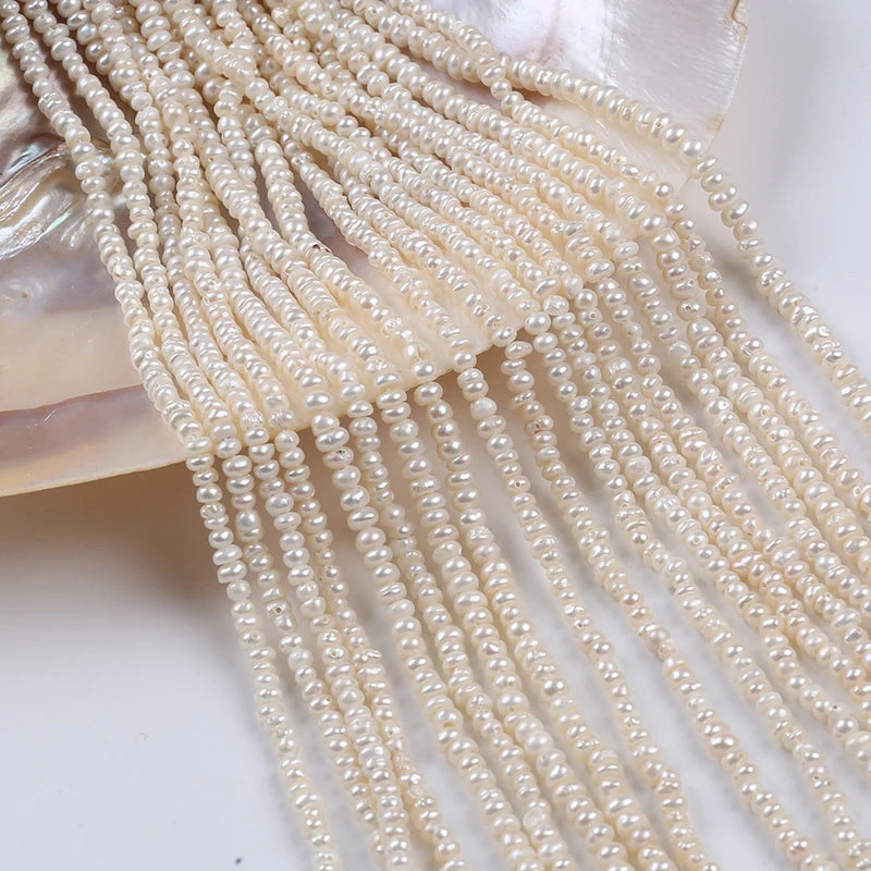 4-4.5mm Natural White Freshwater Loose Pearls Button Shape for Jewelry Making