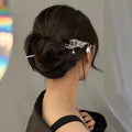Chinese Hair Stick Zircon Tassel Hairpin Magnolia Flower Ancient Girls Hair Bun Forks Chopsticks Vintage Hanfu Hair Jewelry