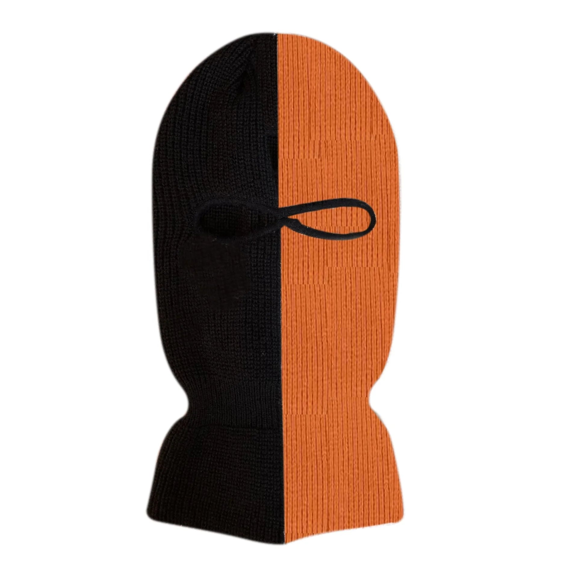 Custom Two Hole Winter Balaclava Mens 100% Polyester 2 Colors Assorted Half in Half 2 Hole Ski Mask Knit