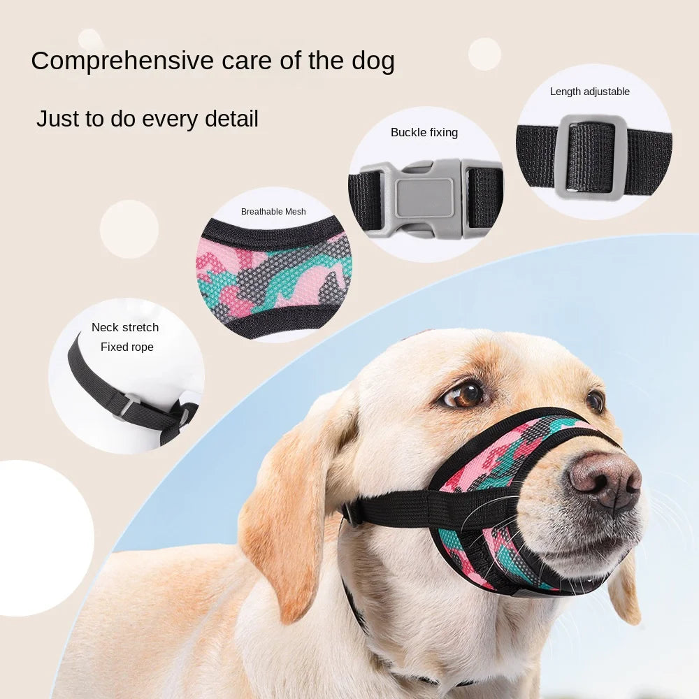 Cross-Border Eco-friendly Anti-Barking Anti-Biting Anti-Eating Breathable Mesh Dog Mouth Sleeve Solid Pattern for All Seasons