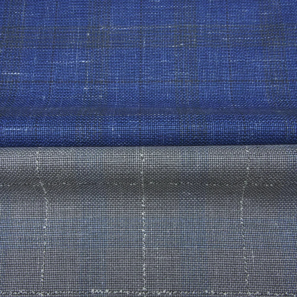 In-Stock High Quality 79% Worsted Merino Wool Fabric Organic Italian Suiting Blend Eco-Friendly Plaid for Eco-Friendly Jackets