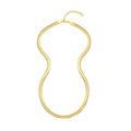 18k Gold Plated Flat Snake Chain Herringbone Choker Necklace for Women