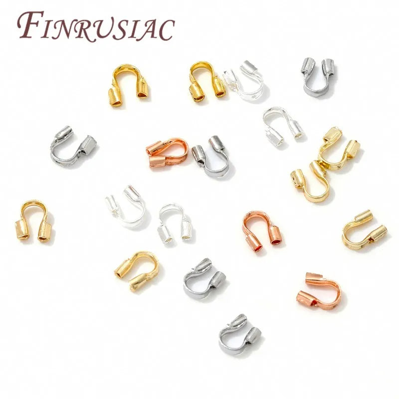 18K Gold Plated Wire Protector for Jewelry U-Shaped Loop Accessories Connectors Guardian Wire Guard Protectors