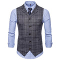 New Mens Vest Casual Business Men Suit Vests Male Lattice Waistcoat Fashion Mens Sleeveless Suit Vest Smart Casual Top