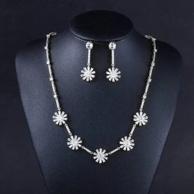 Weiman New Arrival Wedding Jewelry Set with Cubic Zirconia Crystal Rhodium Silver/Yellow Gold Colors Zircon Stone Rhodium Plated