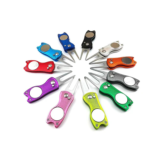 Customized  Golf Fork Divot Tool Pitch Fork Ball Marker Golf Divot Tool