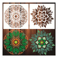 2 Pack 12Inch Mandala Stencils for Painting on Wood Floor Wall  Reusable Furniture Painting Template