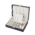 Wholesale Multi-layer Leather Drawer Box Jewelry Accessories Organizer Velvet Storage Case for Travel Gift With Locks