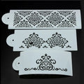 3 PCS/SET Wedding Cake Stencil Set Plastic Baking Fondant Stencil Lace Side Cake Border for Decoration