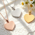 Personalized Necklace Smooth Heart Pendant Necklace Stainless Steel Jewelry Custom Logo Name Letter Necklace Wholesale
