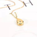 Solid Water Drop Charm Pendant Stainless Steel Six-pointed Sign Teardrop Shape North Star Pendant Necklace
