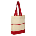RUTH Ruthbag Letter Pattern Cotton Medium Tote Shopping Bags with Pocket Canvas Travel Bag Top Handle