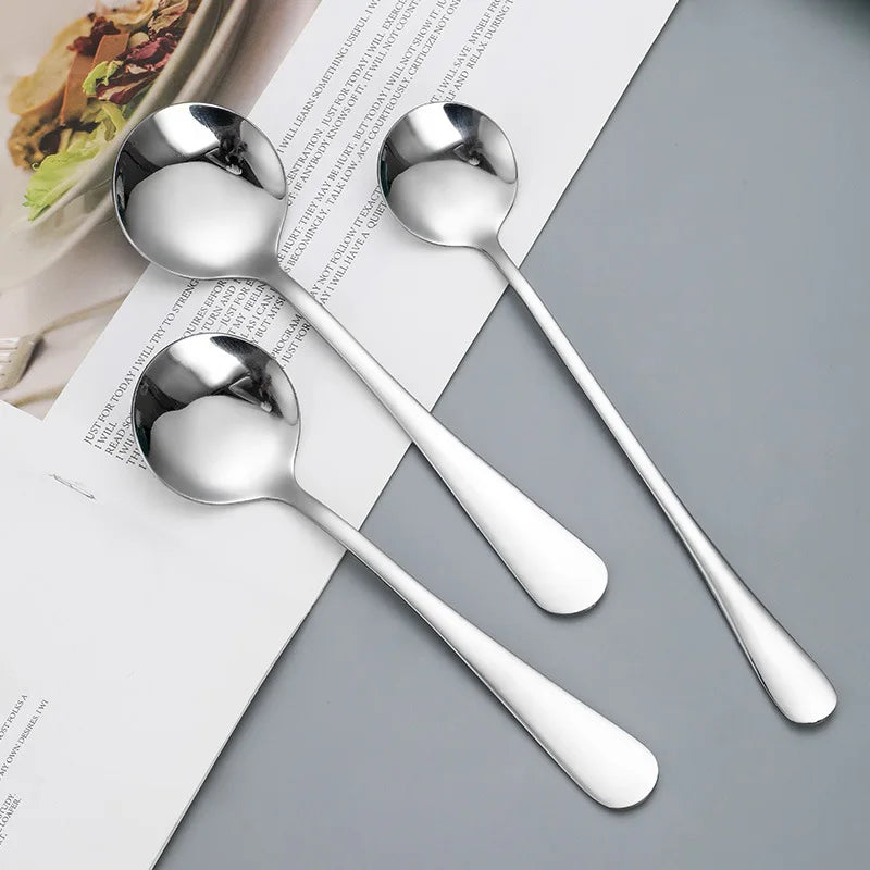 Hot Sale 304Stainless Steel Round Spoon Kitchen Spoon Coffee Spoon
