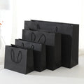 Luxury  Black Biodegradable Kraft Paper Bag with Handle Printed Logo Shopping Bag
