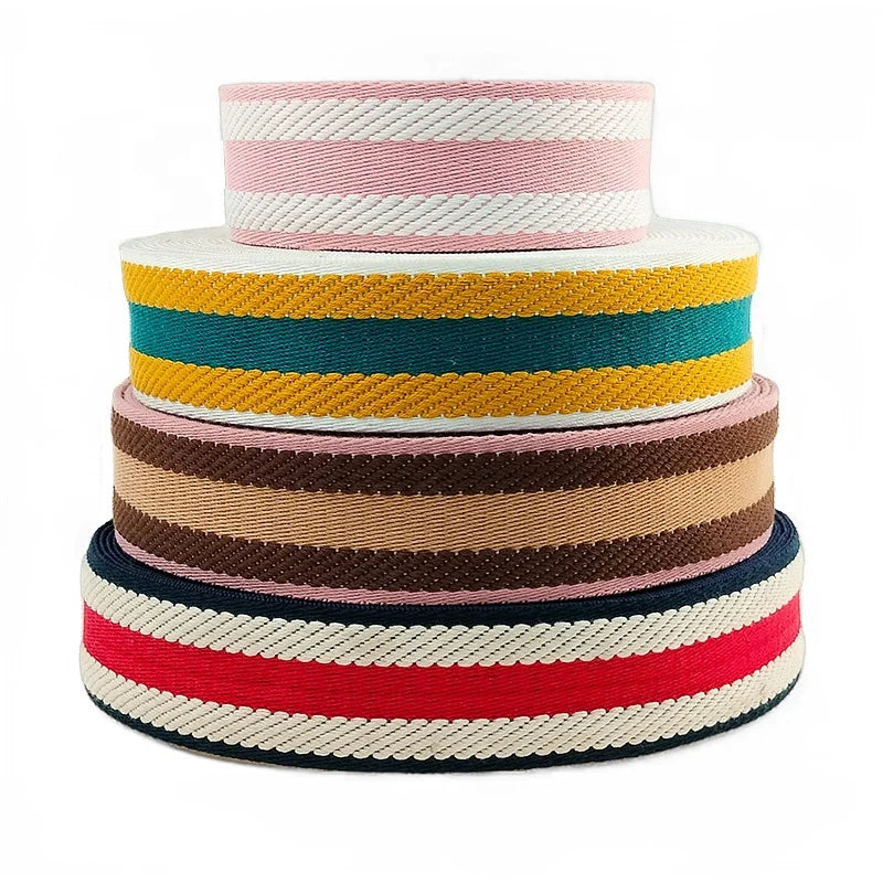 Twill Pattern Colorful Jacquard Webbing 38mm Webbing Bag Accessories Shoulder Bag Strap Webbing Belt