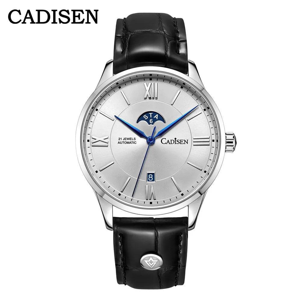 CADISEN Watch Men Automatic Mechanical Top Brand Luxury Watches Business Waterproof MIYOTA Movement Leather Mens Wristwatch