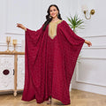 Dubai Embroidery Luxury Fashionable Pleated Red Burqa Abaya New Model for Women Dress Muslimah Clothing Wholesale